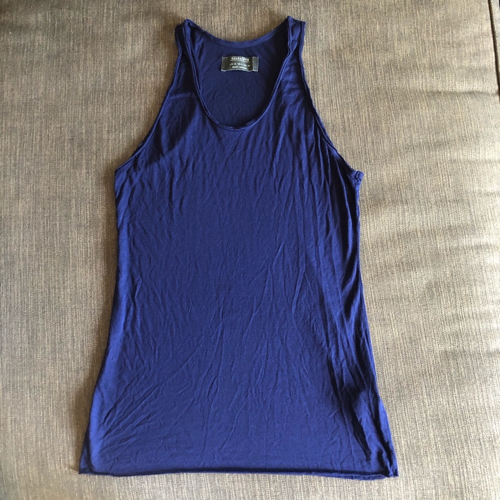 All Saints Silk Biker Vest Tank Top